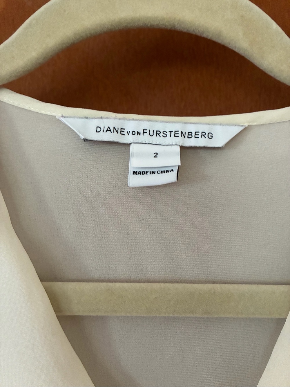 Women's Cream DVF Silk Blouse - Picture 2 of 5
